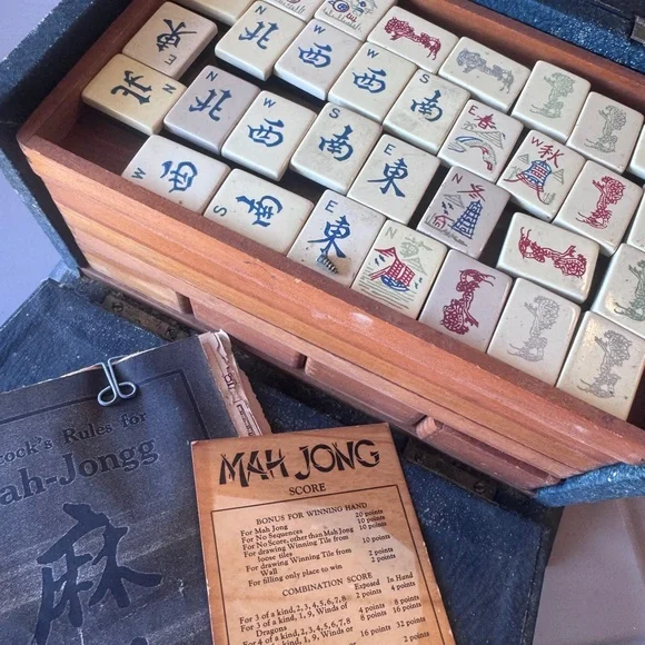 1920s Vintage Mah-Jong Set with Original Rule Book – Vintage U.S. Edition - Picture 1 of 8